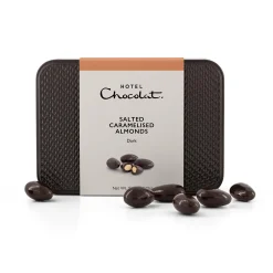 Hotel Chocolat Dark Chocolate Salted Caramelised Almonds Gift Tin Clearance