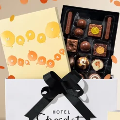 Hotel Chocolat Milk to Caramel H-box with Birthday Balloons Sleeve Hot